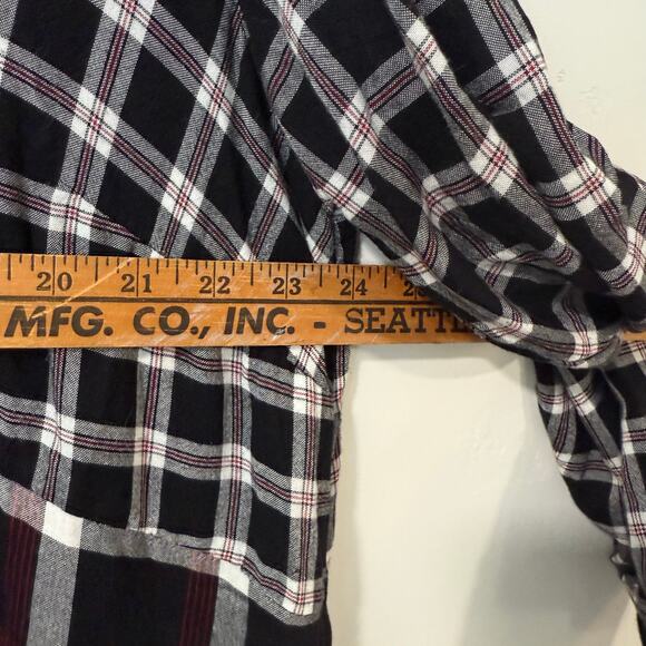 J. Jill Women's Tunic Top Shirt Dress Plaid Button Down LS Black Red Plus 2X - Picture 10 of 10